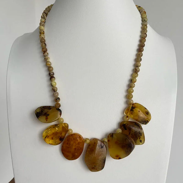 Yellow Amber Necklace-ToShay.org