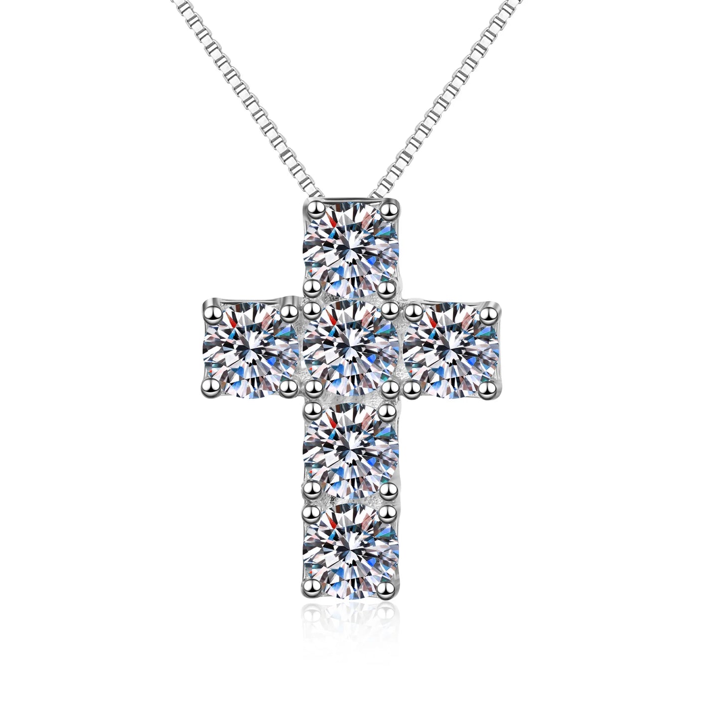 Silver Diamond Cross Necklace-ToShay.org