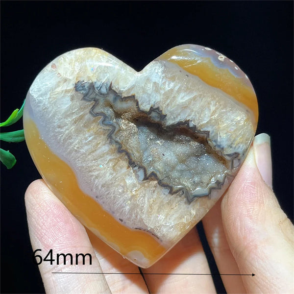 Orange Carnelian Druzy Agate Heart-ToShay.org
