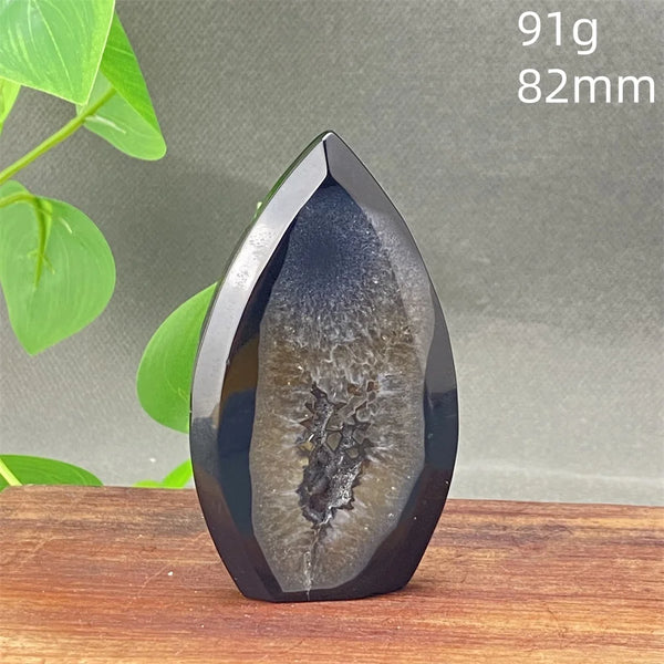 Black Agate Geode Flame-ToShay.org