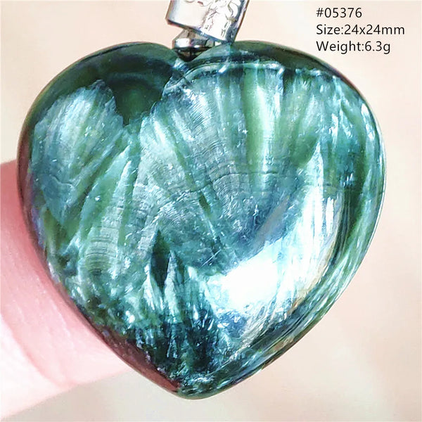 Green Seraphinite Heart Pendant-ToShay.org