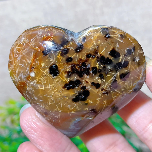 Yellow Hair Agate Heart-ToShay.org
