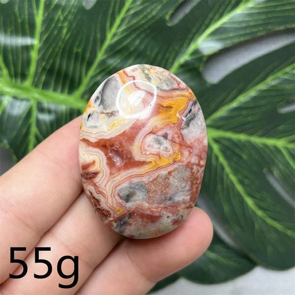 Yellow Crazy Agate Palm Stone-ToShay.org
