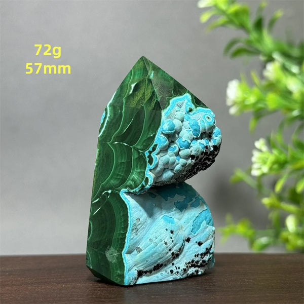 Blue Chrysocolla Malachite Point-ToShay.org