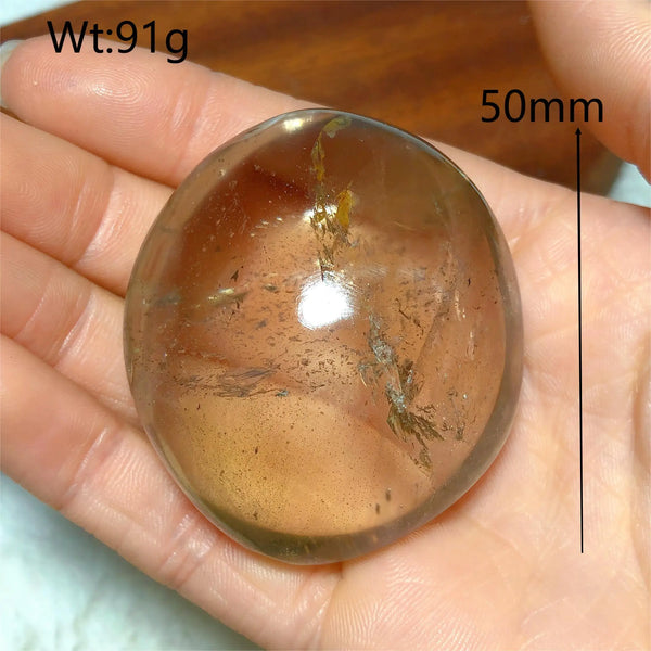 Clear Smokey Quartz Palm Stone-ToShay.org