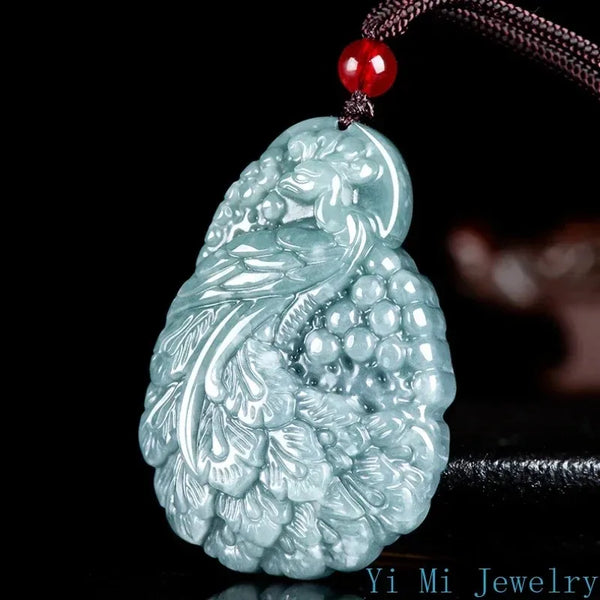 Blue Water Peacock Jade Pendant-ToShay.org