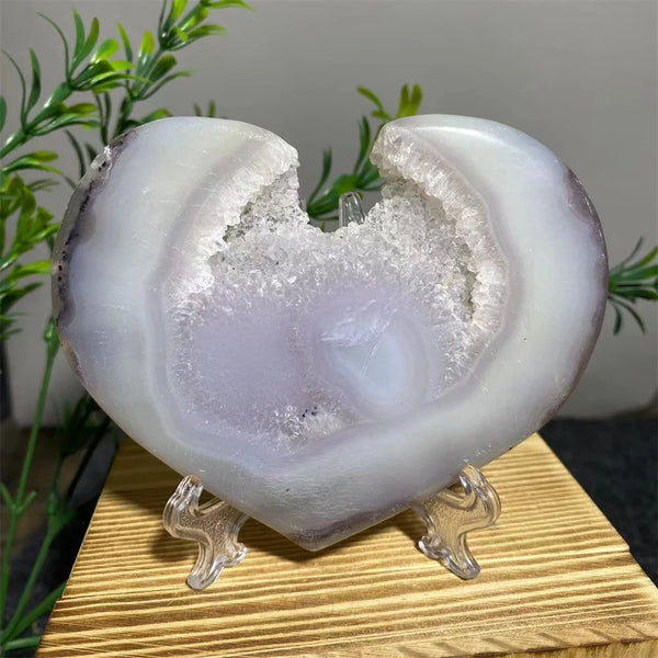 Grey Agate Geode Heart-ToShay.org