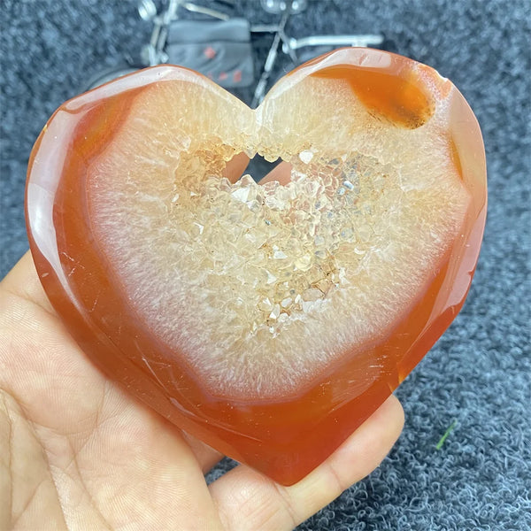 Red Agate Geode Heart-ToShay.org