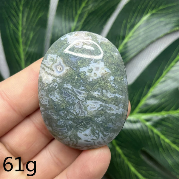 Green Moss Agate Palm Stone-ToShay.org