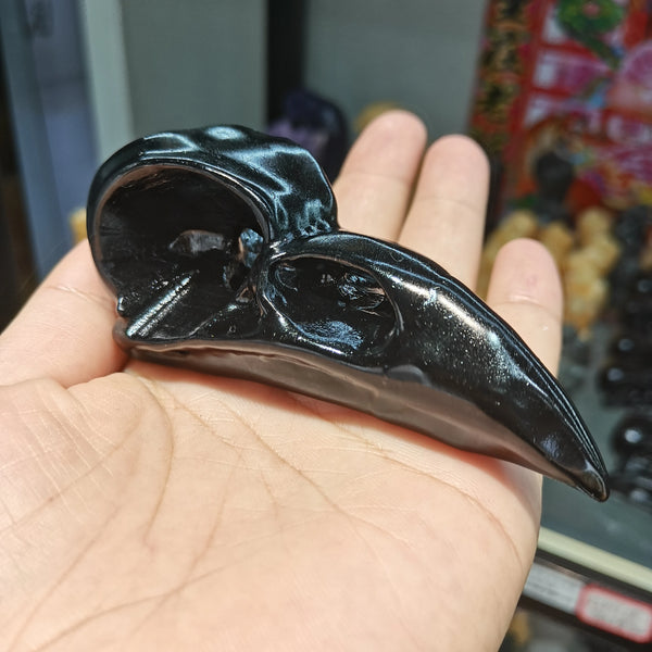 Black Obsidian Raven Skull-ToShay.org