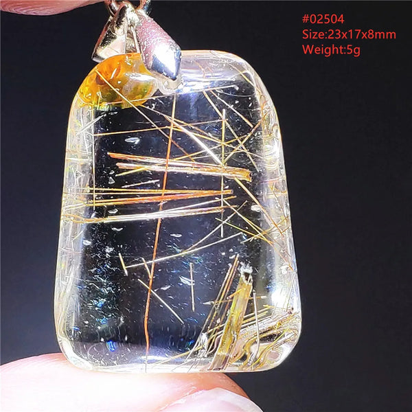 Gold Rutilated Quartz Pendant-ToShay.org