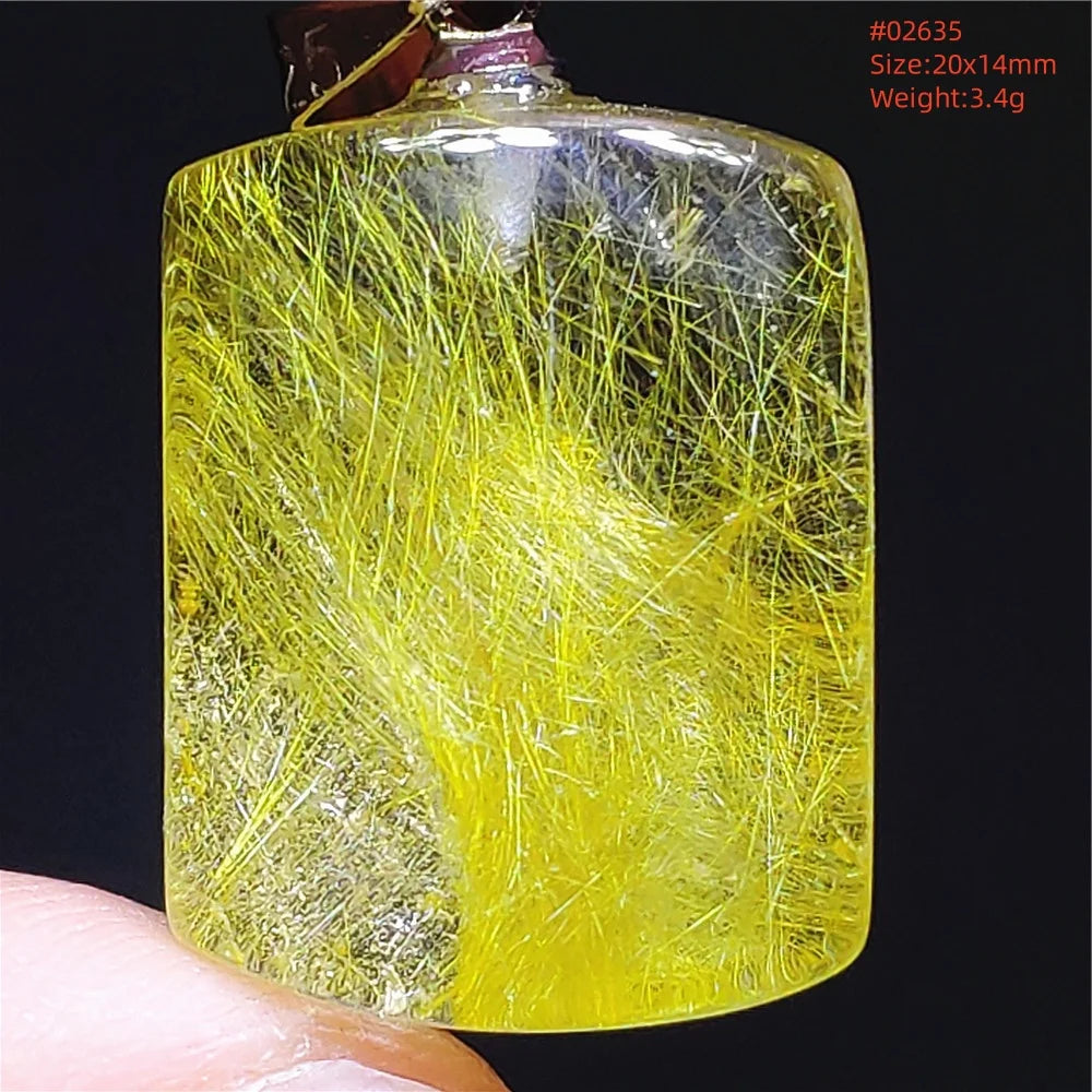 Gold Rutilated Quartz Pendant-ToShay.org