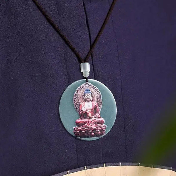 Blue Jadeite Guanyin Pendant-ToShay.org
