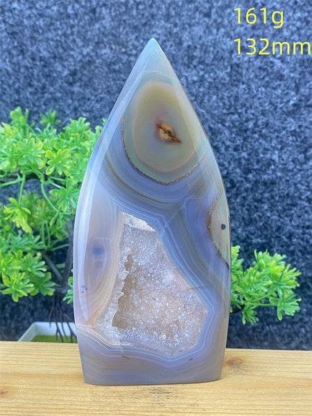 Blue Agate Geode Flame-ToShay.org