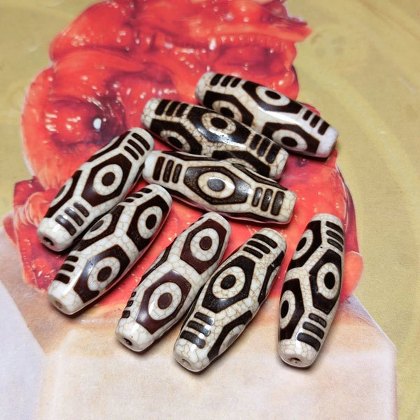 Tibetan Eyes Agate DZI Beads-ToShay.org