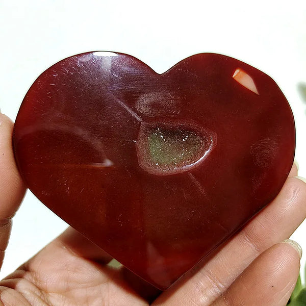 Red Agate Geode Heart-ToShay.org