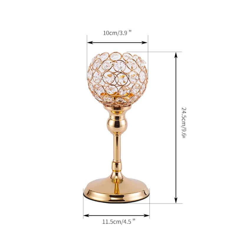 Gold Crystal Candle Holder-ToShay.org