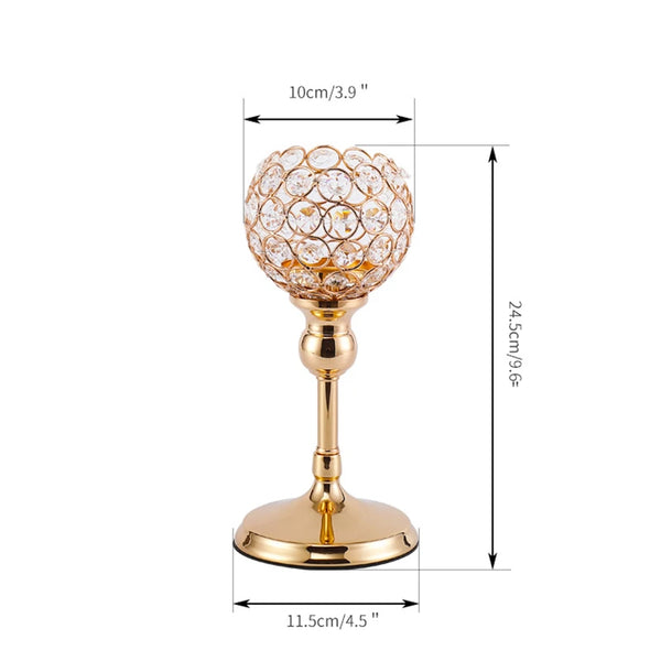 Gold Crystal Candle Holder-ToShay.org