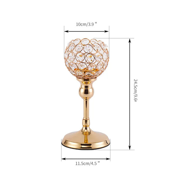 Gold Crystal Candle Stand-ToShay.org