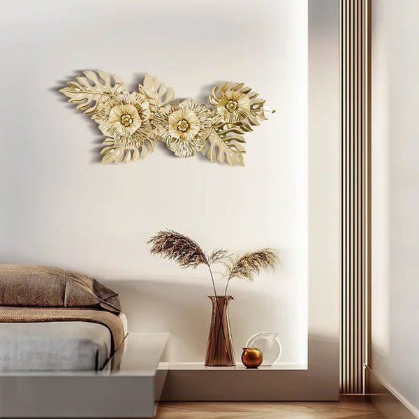 Gold Flower Iron Wall Art-ToShay.org