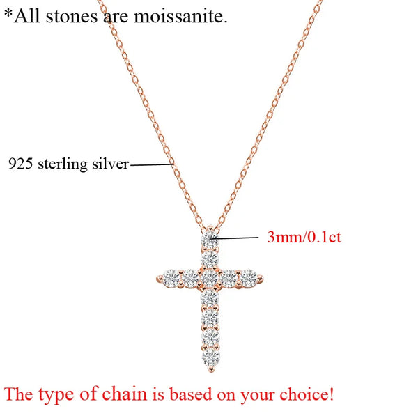 Silver Diamond Cross Pendant-ToShay.org