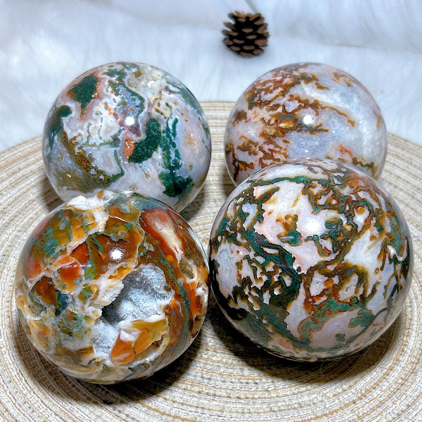 Carnelian Moss Agate Ball-ToShay.org