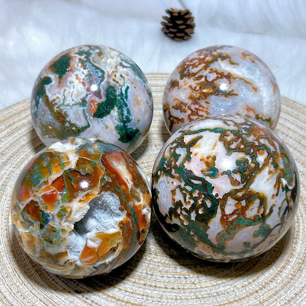 Carnelian Moss Agate Ball-ToShay.org