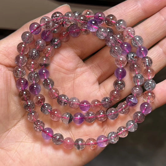 Purple Super Seven Wrap Bracelet-ToShay.org
