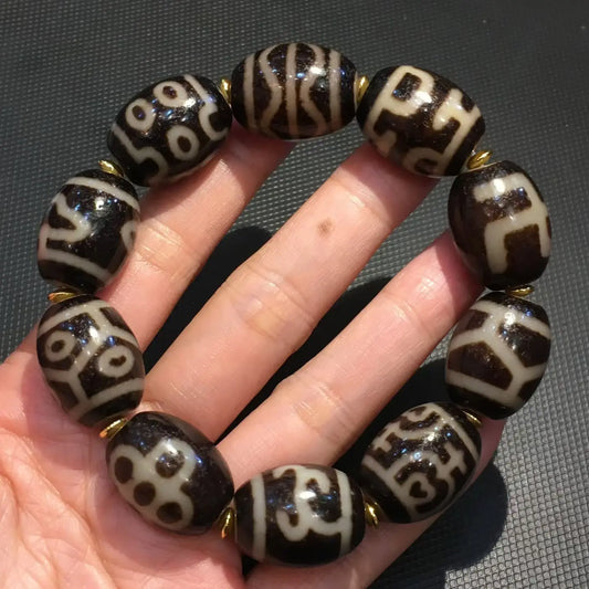 Tibetan Agate DZi Bead Bracelet-ToShay.org