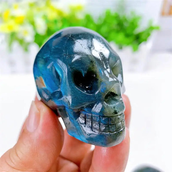 Blue Labradorite Heart Eye Skull-ToShay.org