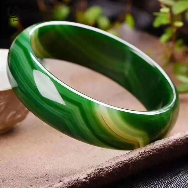 Green Moss Agate Bangle-ToShay.org
