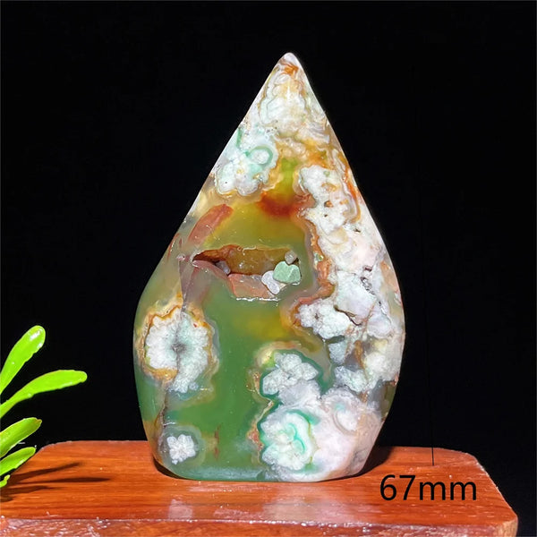 Green Flower Agate Flame-ToShay.org