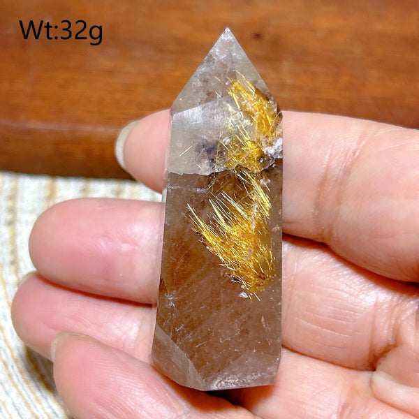 Gold Rutilated Crystal Point-ToShay.org
