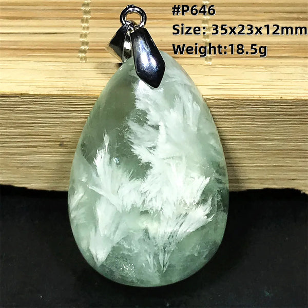 Green Feather Fluorite Pendant-ToShay.org