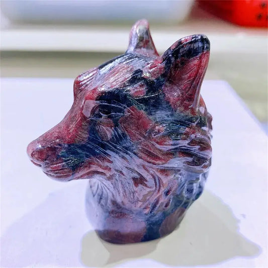 Red Garnet Wolf Head-ToShay.org