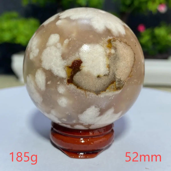 Pink Cherry Blossom Agate Ball-ToShay.org