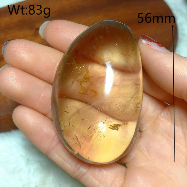Clear Smokey Quartz Palm Stone-ToShay.org