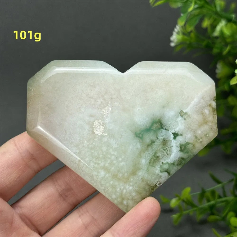 Green Cherry Blossom Agate Heart-ToShay.org