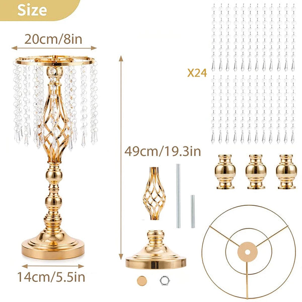 Gold Crystal Candle Stand-ToShay.org