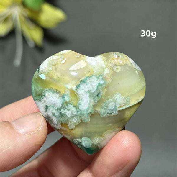 Green Cherry Agate Heart-ToShay.org