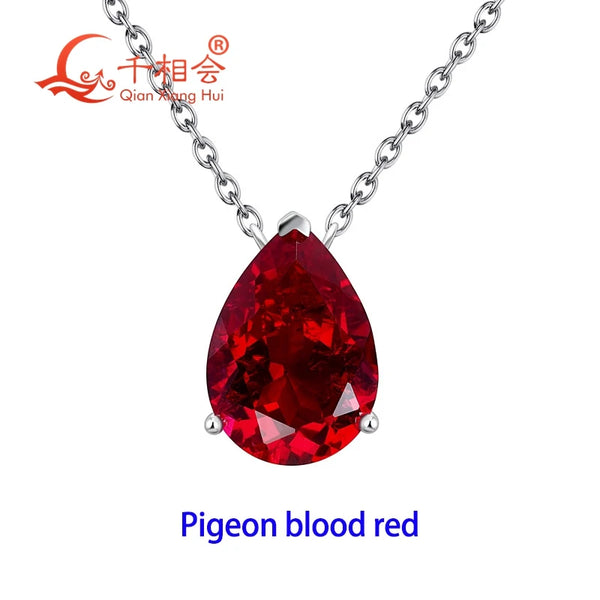 Red Ruby Pendant Necklace-ToShay.org