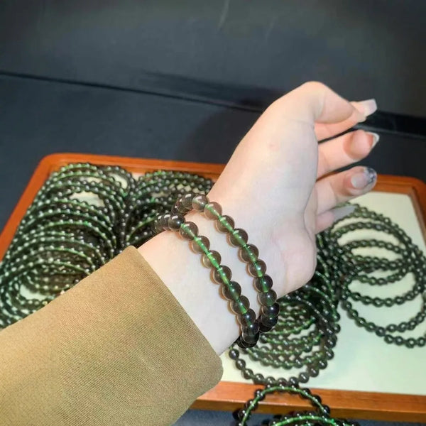 Green Moldavite Meteorite Bracelet-ToShay.org