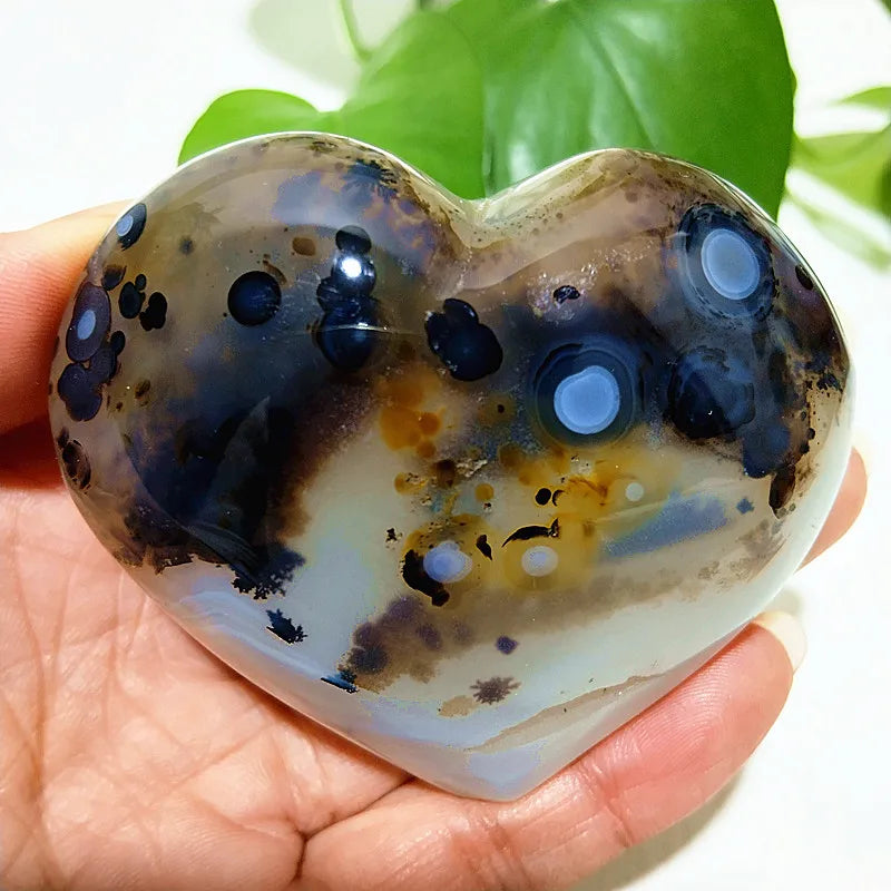 Yellow Moss Agate Heart-ToShay.org