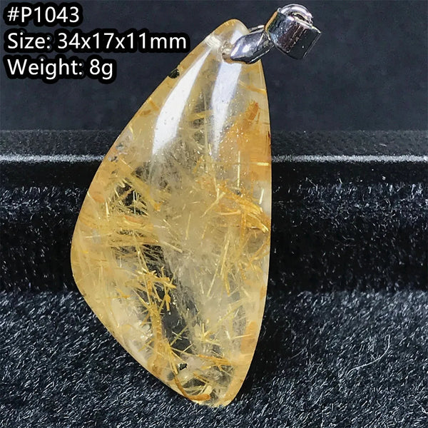 Gold Rutilated Quartz Pendant-ToShay.org
