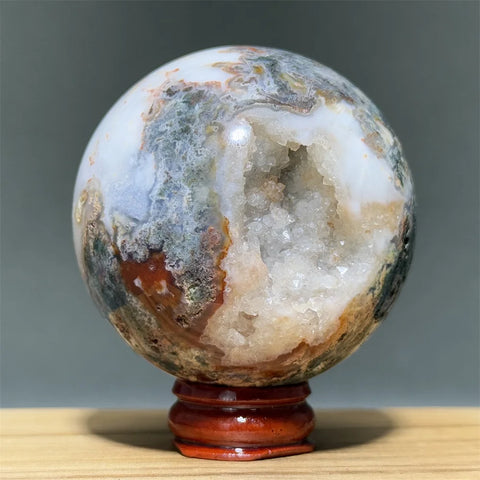 Red Moss Crystal Agate Ball-ToShay.org