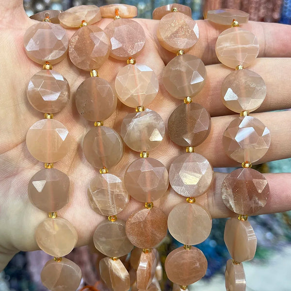 Caramel Sunstone Coin Beads-ToShay.org