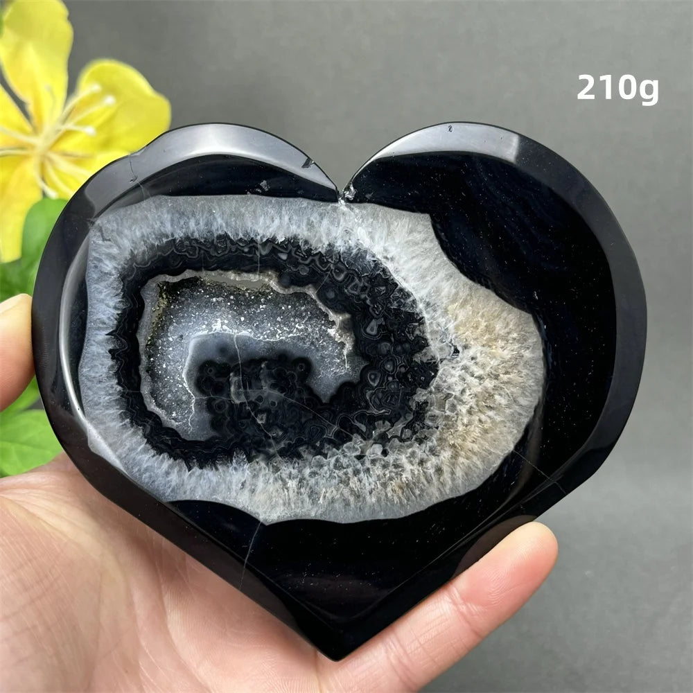 Black Agate Crystal Heart-ToShay.org