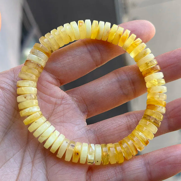 Yellow Amber Bead Bracelets-ToShay.org
