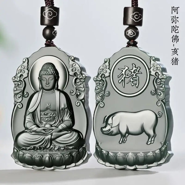 Black Jade Zodiac Pendant-ToShay.org