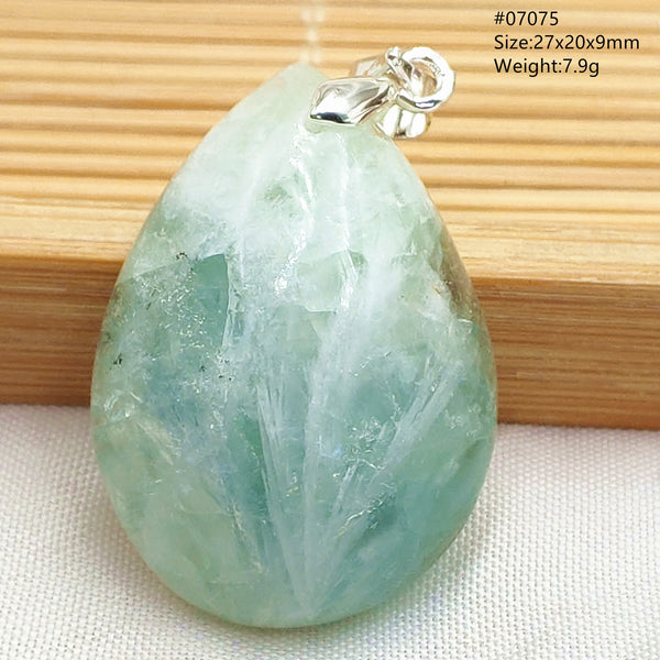 Green Feather Fluorite Pendant-ToShay.org